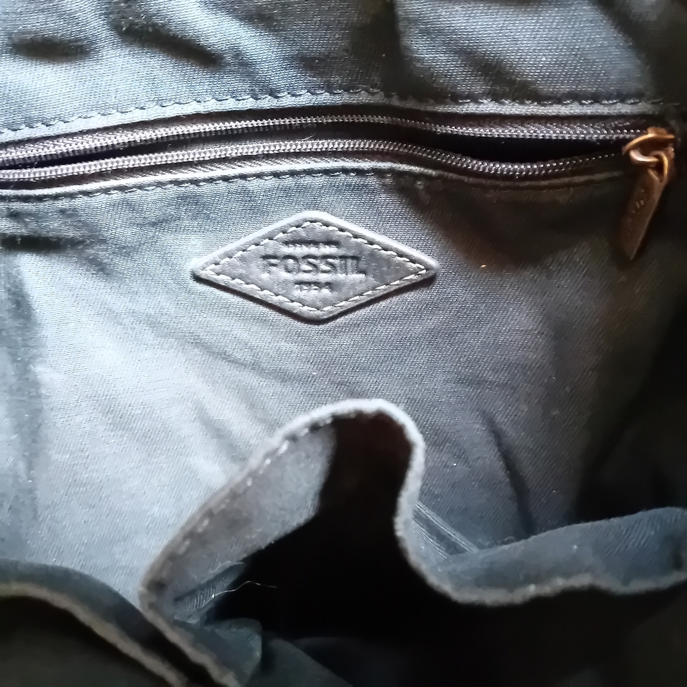 Fossil Black Leather Drawstring Backpack - Picture 11 of 16